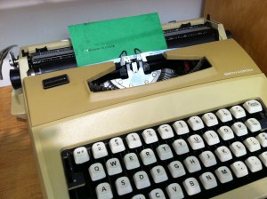 Manual typewriter from the 70s.  Courier font.  It does not get better than this.